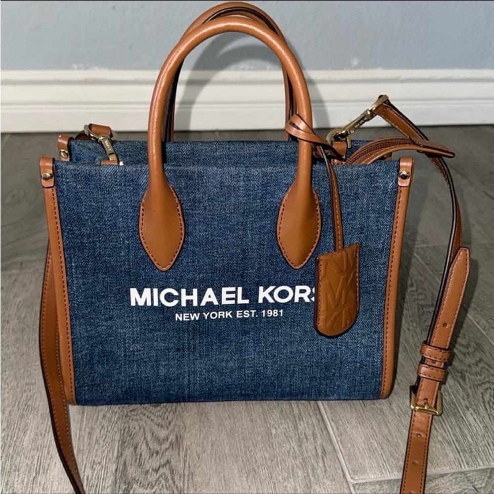 Michael Kors Blue and Brown women Bag